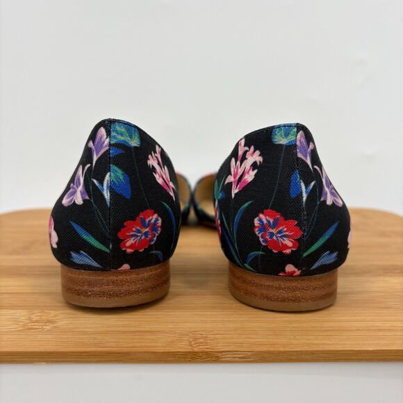 Talbots Edison D'Orsay Botanical Floral Pointed Toe Flats, Size 7 - Picture 6 of 9